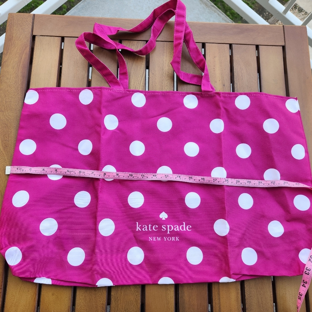 Kate Spade Fuchsia and White Polka Dot Tote